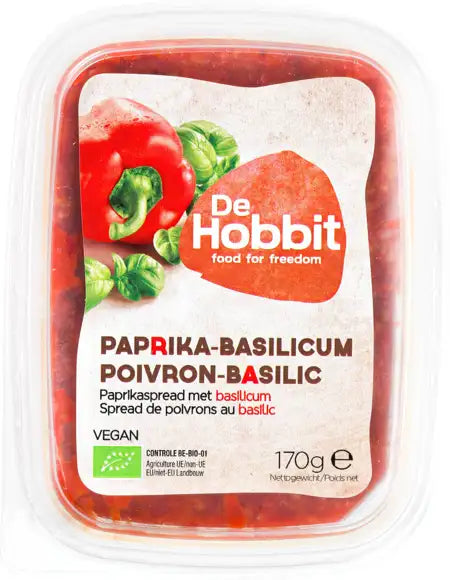 De Hobbit Organic Paprika Basil spread 170gr
