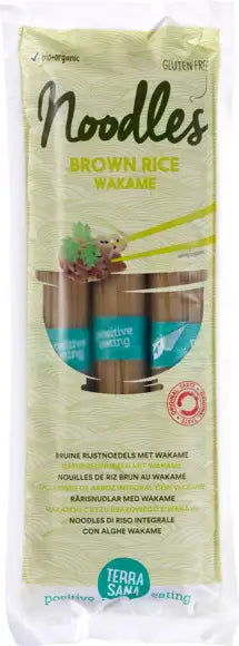 Terrasana Organic Brown Rice noodles Wakame Seaweed 250gr glutenfree