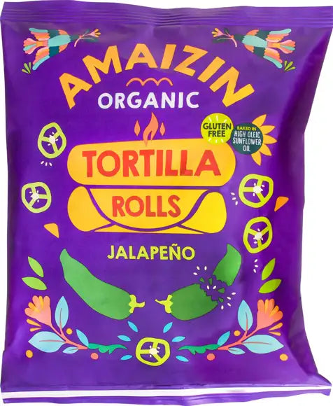 Amaizin Organic Tortillarolls Jalapeno glutenfree 100gr
