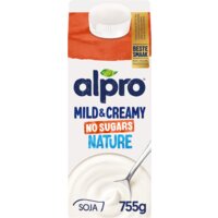 Alpro Yoghurt Mild & Creamy Nature no sugar 750gr glutenfree