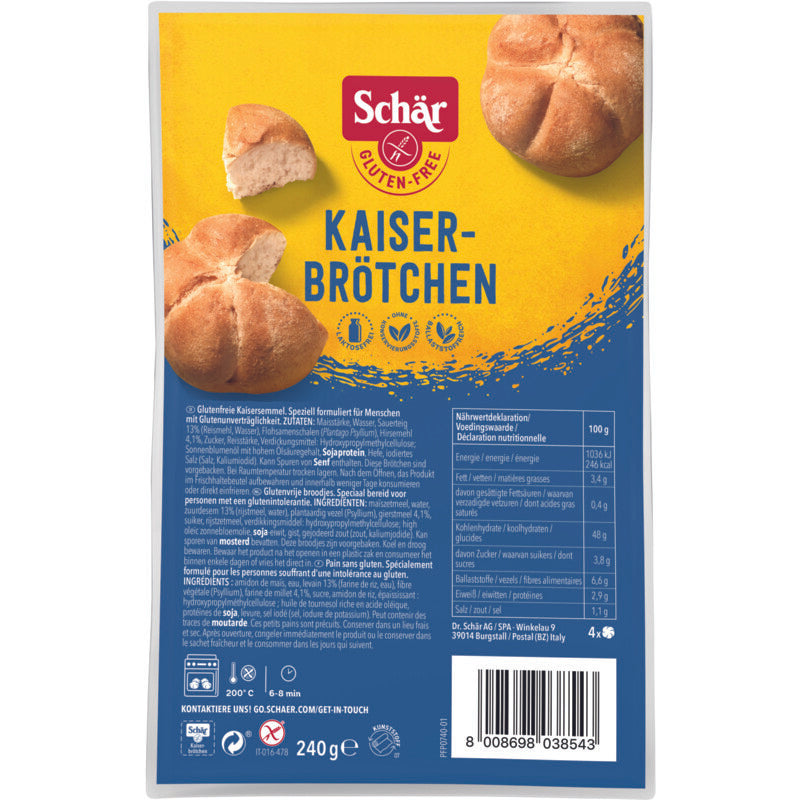 Schar Kaiser 麵包 4x 240gr 無麩質