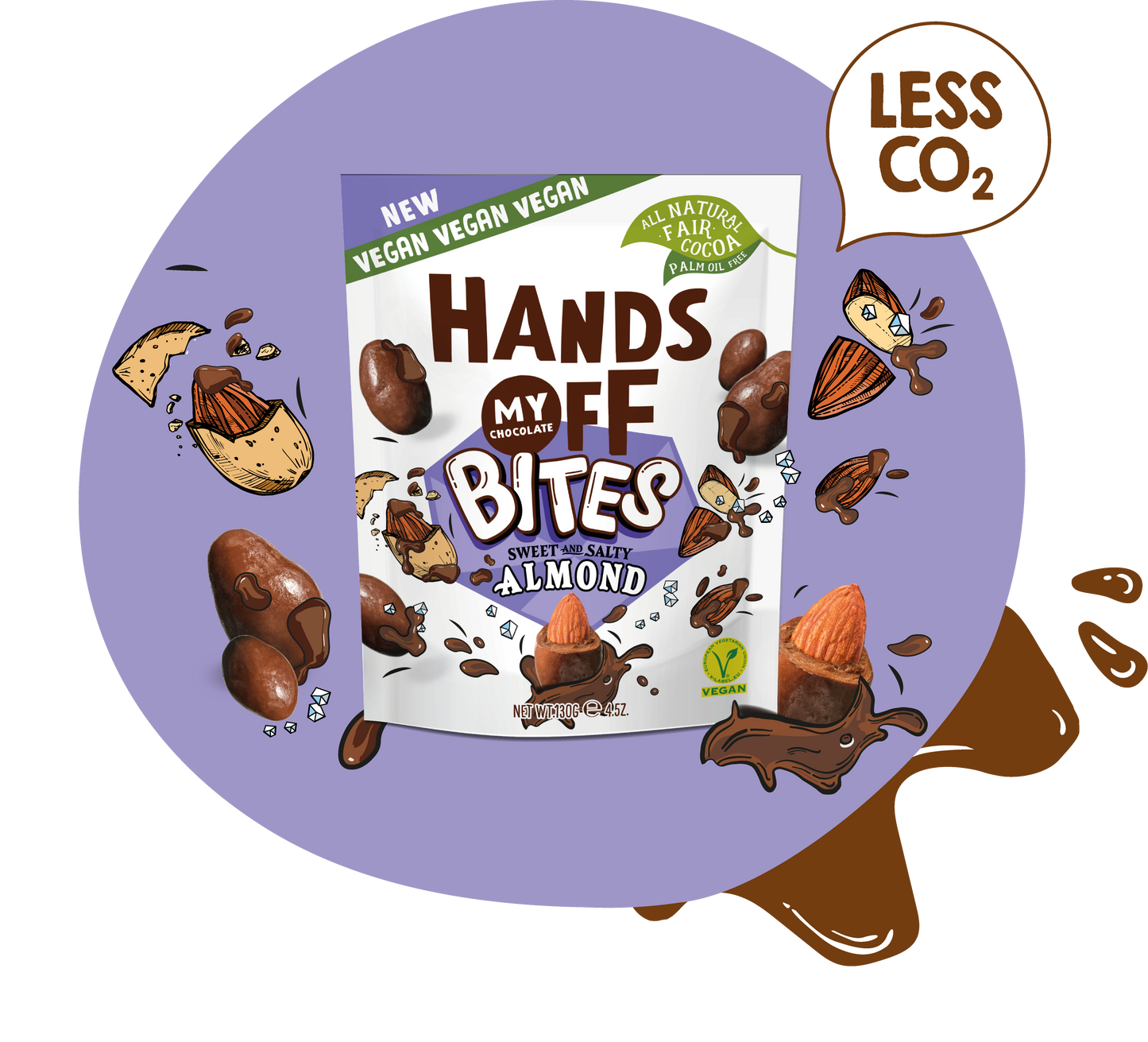 Hands Off 巧克力杏仁片 130 克