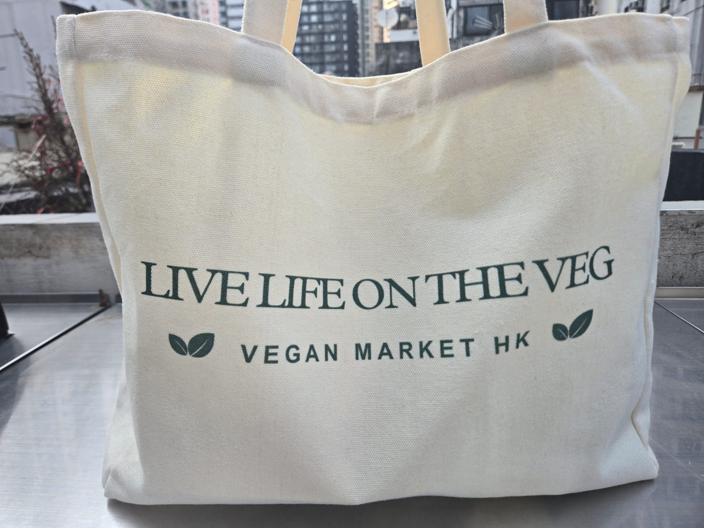 Vegan Market Tote Bag - Love Peace Vegan