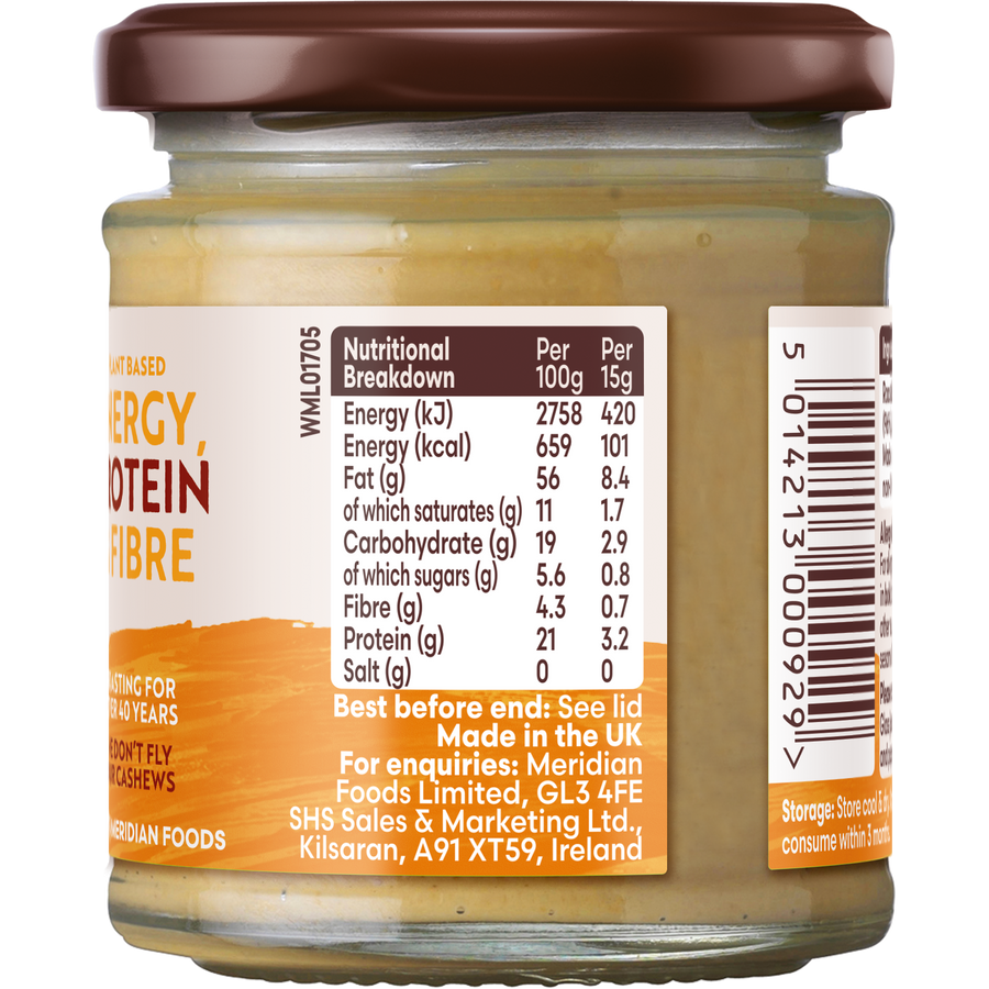Meridian Cashew Butter Smooth 170gr glutenfree