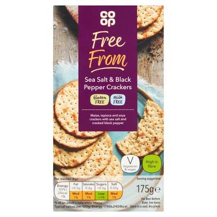 Co Op Glutenfree Crackers Sea Salt Black Pepper 175gr