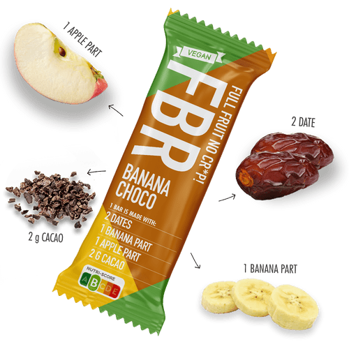 FBR Organic Fruit bar Banana Choco 4x (glutenfree) 120gr