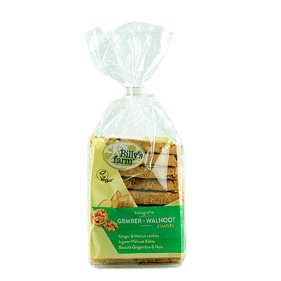 比利農場有機薑核桃餅乾 175gr