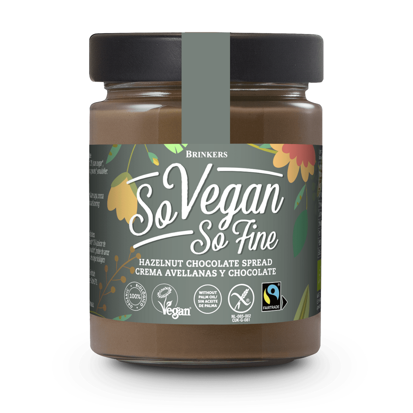Brinkers La Vida Vegan Organic Hazelnut Chocolate spread glutenfree 270gr
