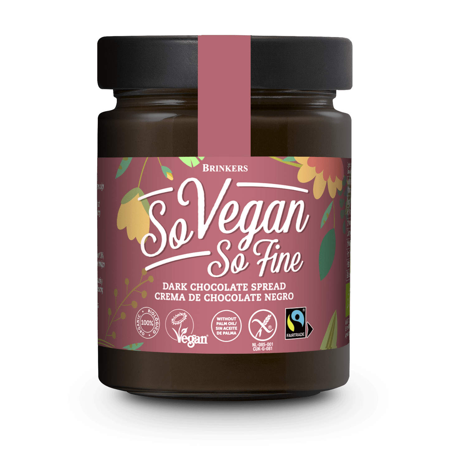 Brinkers La Vida Vegan Organic Dark Chocolate spread glutenfree 270gr