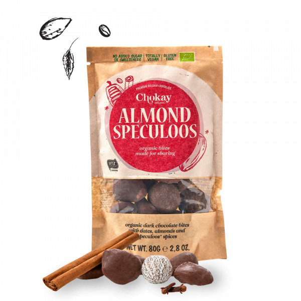 Chokay 有機巧克力塊杏仁和貢格麵包香料 85 克無麩質
