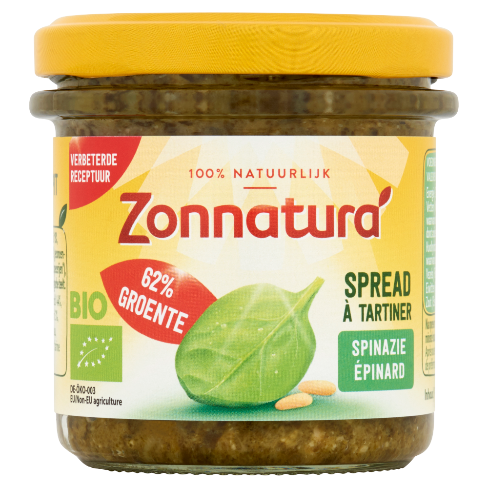 Zonnatura Organic Spinach Pine nuts spread 135gr