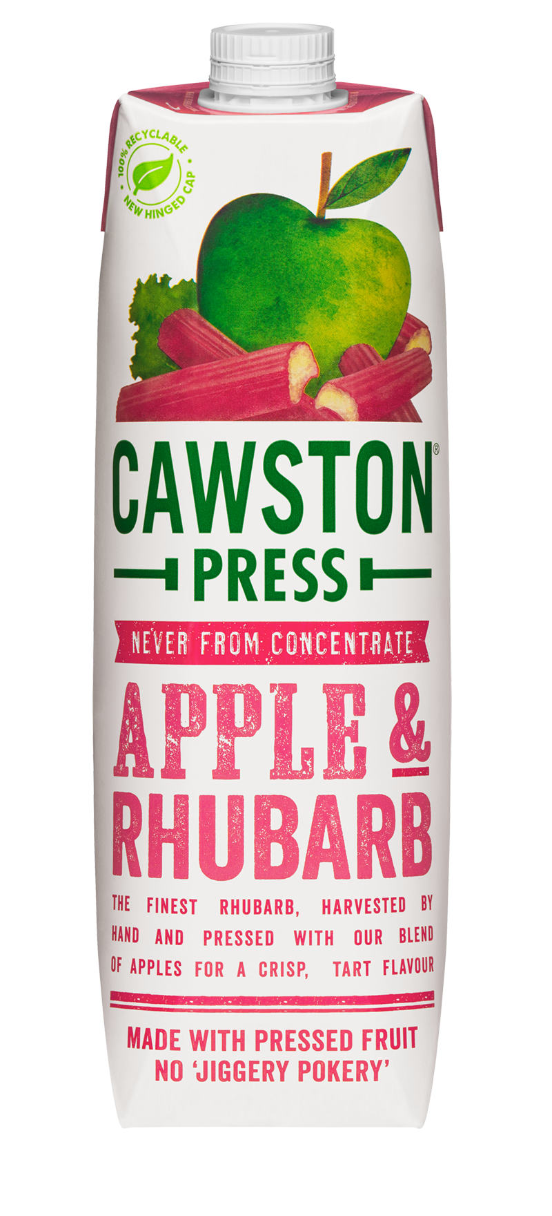 Cawston Press 99.7% Apple & Rhubarb Juice natural (no added sugar) 1L