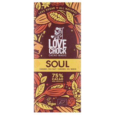 Lovechock Raw Caramel Sea Salt Chocolate Soul less sugar 70gr glutenfree