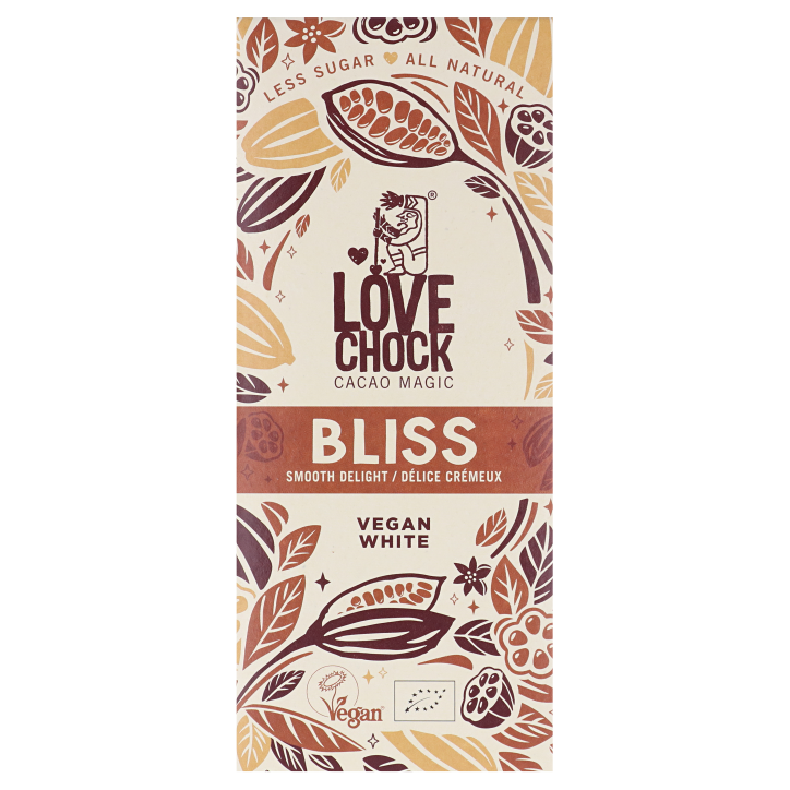 Lovechock Raw Smooth White Chocolate Bliss less sugar 70gr glutenfree