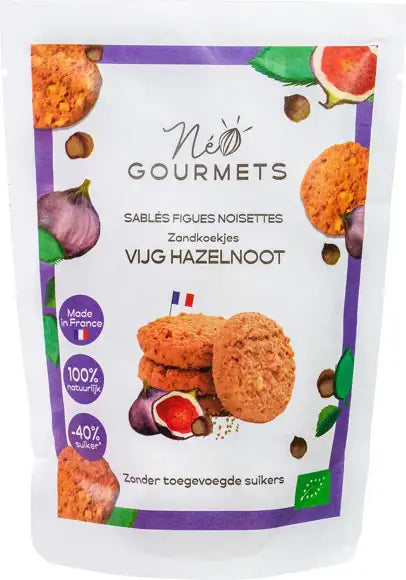 Neogourmets Organic Shortbread Buttercookies Fig Hazelnut 100gr