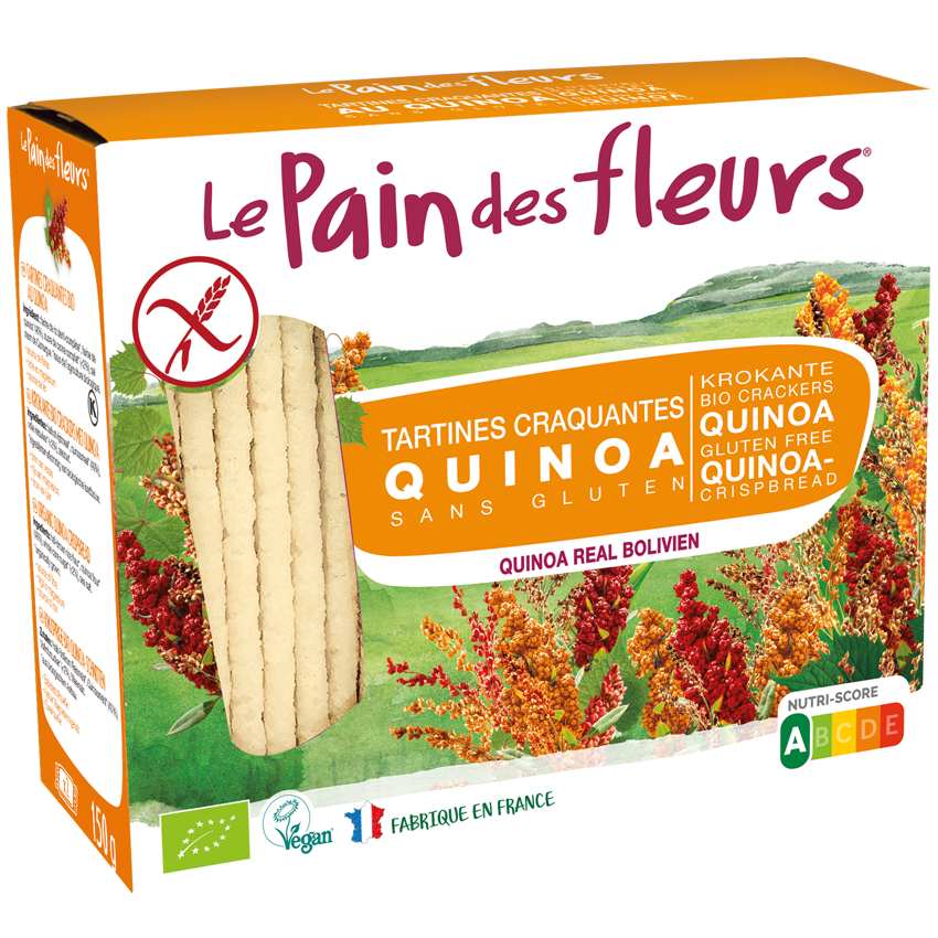 Le Pain des Fleurs Organic Quinoa Crispbread 150gr glutenfree