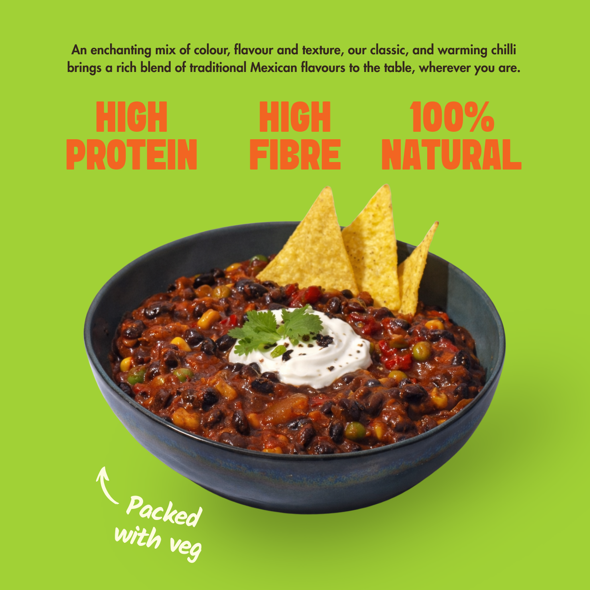 FIID Smoky Black Bean Chilli bowl ready to eat 275gr glutenfree