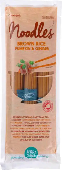 Terrasana Organic Brown Rice noodles Pumpkin Ginger 250gr glutenfree