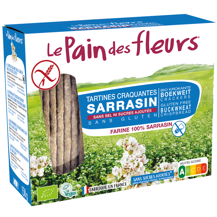 Le Pain des Fleurs Organic Buckwheat Crispbread no sea salt/no added sugar 150gr glutenfree