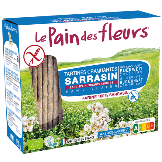 Le Pain des Fleurs Organic Buckwheat Crispbread no sea salt/no added sugar 150gr glutenfree