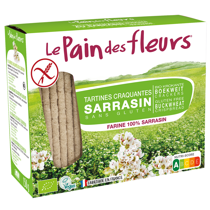 Le Pain des Fleurs Organic Buckwheat Crispbread sea salt 150gr glutenfree