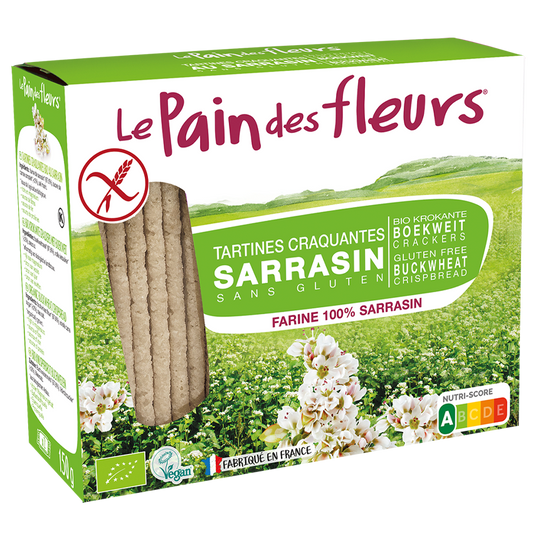 Le Pain des Fleurs Organic Buckwheat Crispbread sea salt 150gr glutenfree