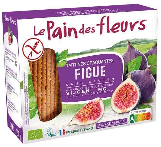 Le Pain des Fleurs Organic Fig Crispbread 150gr glutenfree