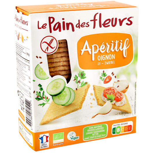 Le Pain des Fleurs Organic Onion Crispbread 150gr glutenfree