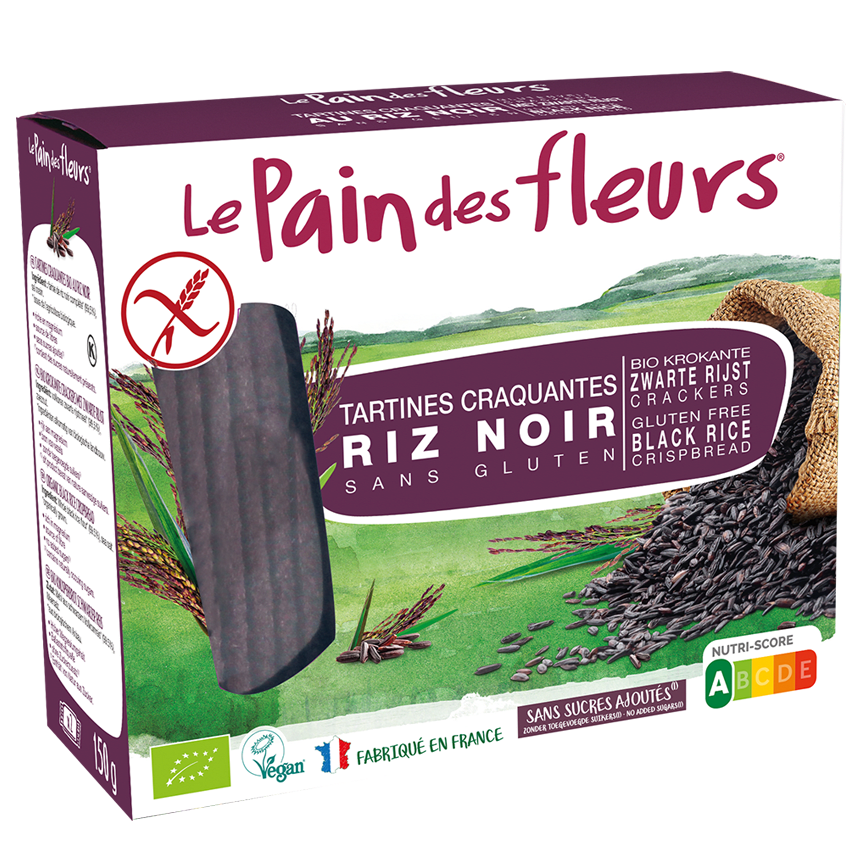 Le Pain des Fleurs Organic Black Rice Crispbread 150gr glutenfree