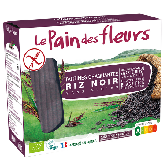 Le Pain des Fleurs Organic Black Rice Crispbread 150gr glutenfree