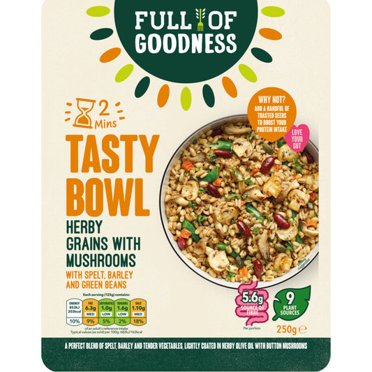 Full of Goodness Ready to Eat Bowl Herby grains with mushrooms 250gr