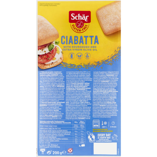 Schar Ciabatta bread 4x 200gr glutenfree