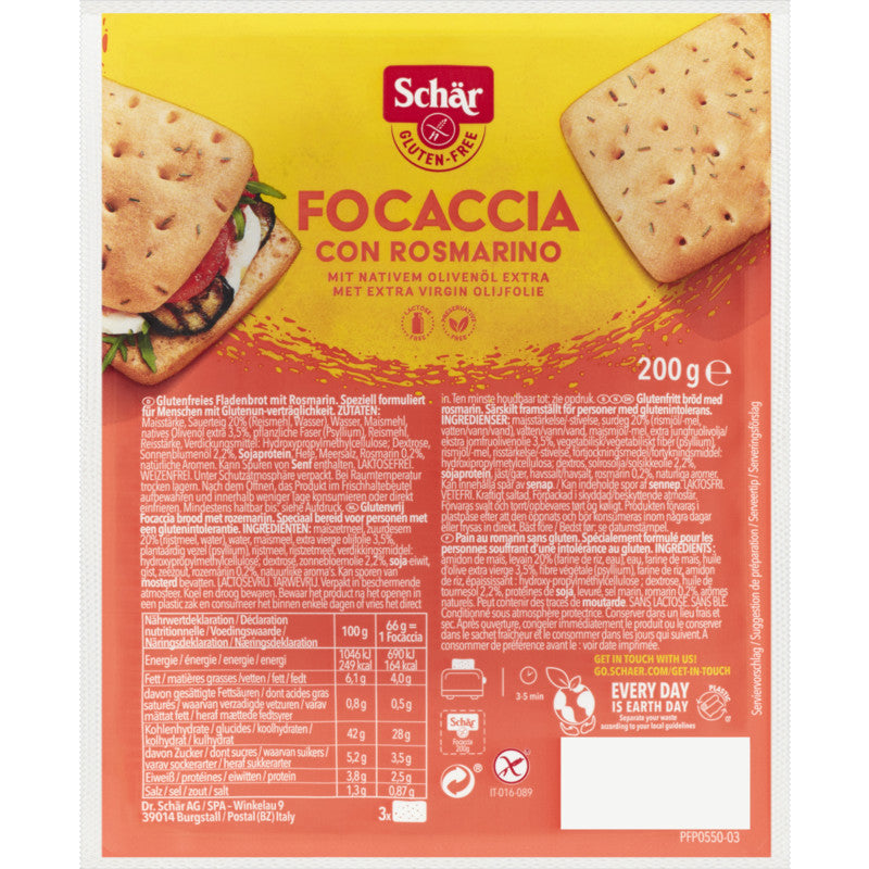 Schar Focaccia 200gr glutenfree