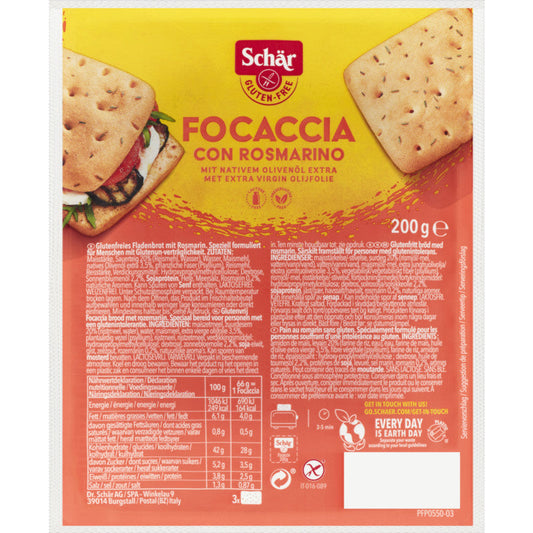 SALE 70% - Schar Focaccia 200gr glutenfree (original 89, expiry 14-May-24)