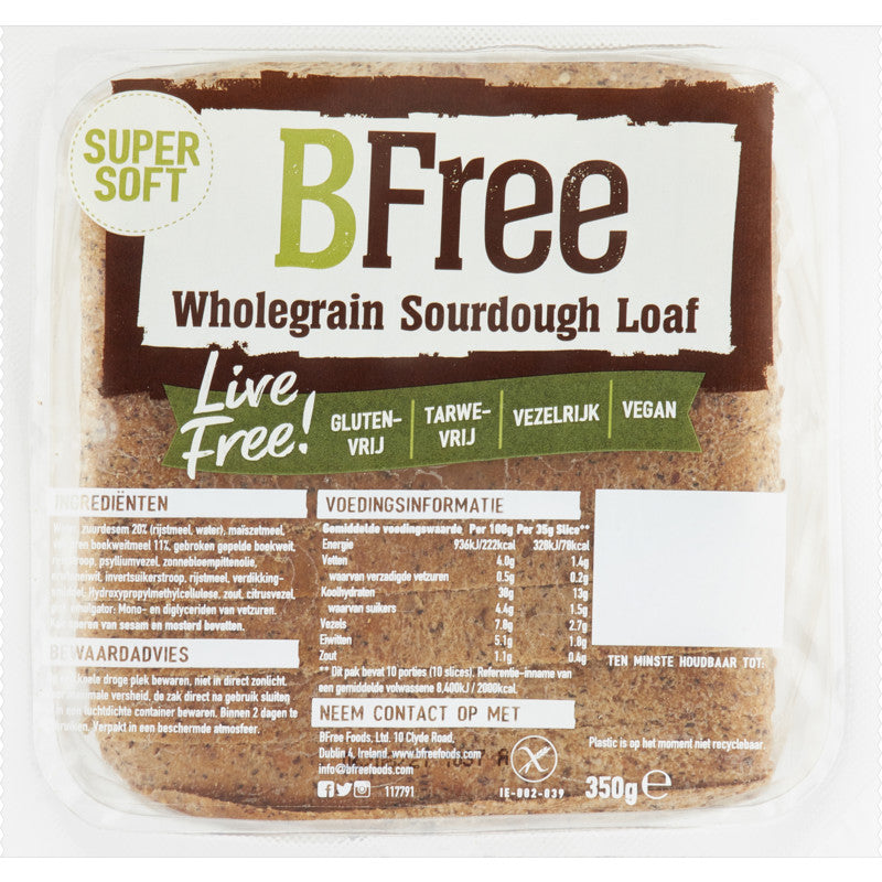 BFree Wholegrain Sourdough Loaf 350gr glutenfree