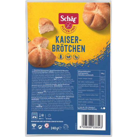 SALE 30% - Schar Kaiser bread 4x 240gr glutenfree (original hkd89, expiry 17-June-24)
