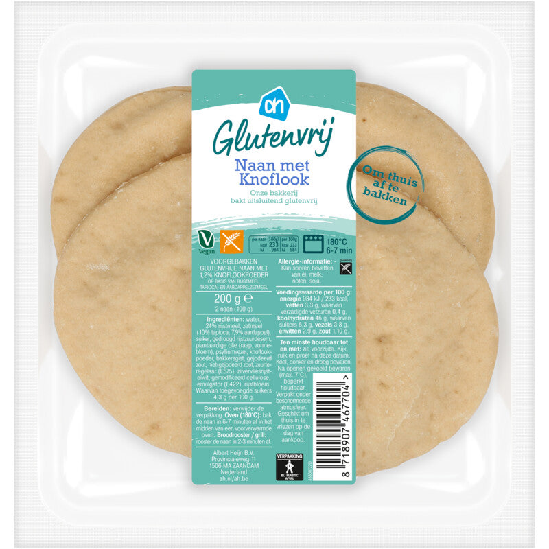 AH Glutenfree Garlic Naan 200gr