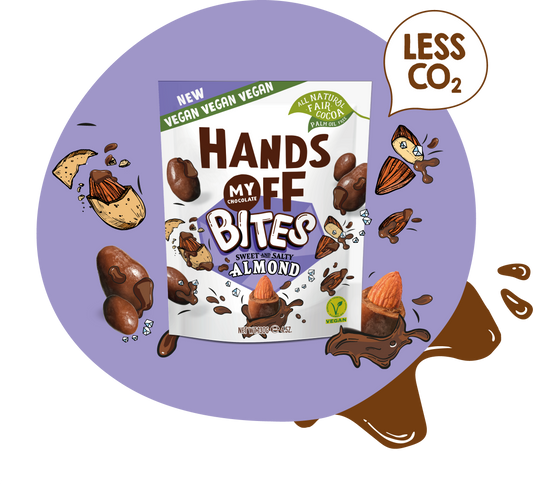 SALE 50% - Hands Off Chocolate Almond bites 130gr (original hkd 64 expiry date 01-06-24)