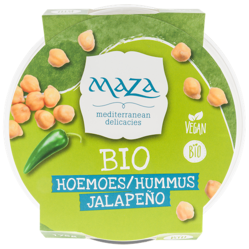 Maza Organic Hummus Jalapeno spread 175gr glutenfree