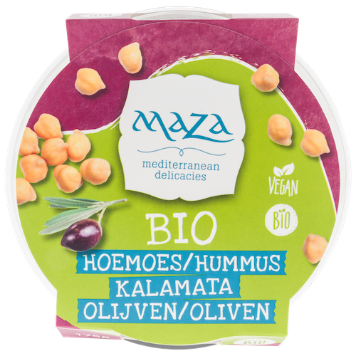 Maza Organic Hummus Kalamata Olives spread 175gr glutenfree