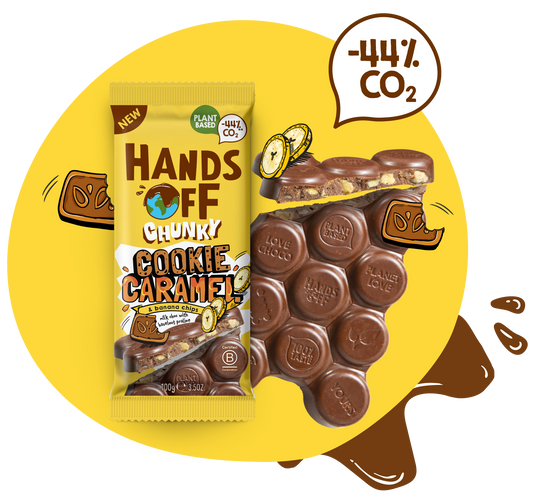 SALE 70% - Hands Off Chocolate Chunky Cookie Caramel Banana 100gr (expiry 1-7-26, original HKD69)