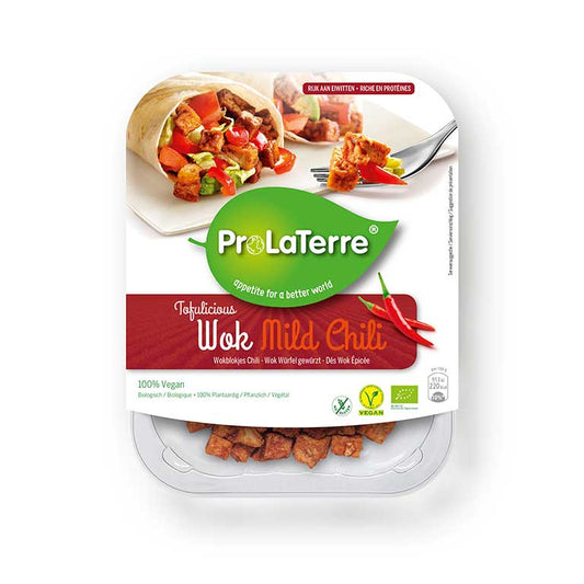 Prolaterre Organic Tofu cubes mild chili 180gr glutenfree