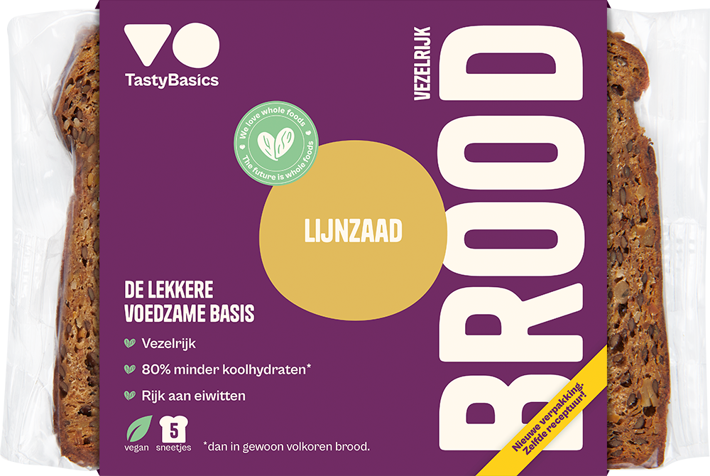 TastyBasics Bread Flaxseed extra fibre, less carbs 250gr