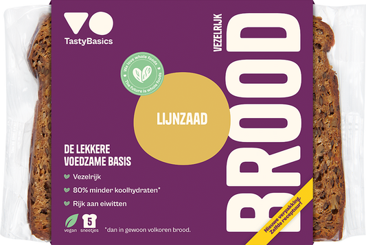 TastyBasics Bread Flaxseed extra fibre, less carbs 250gr