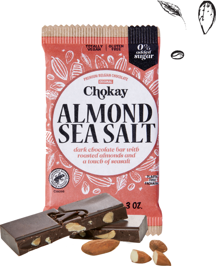 Chokay Chocolate bar Dark Almond Sea Salt 85gr glutenfree