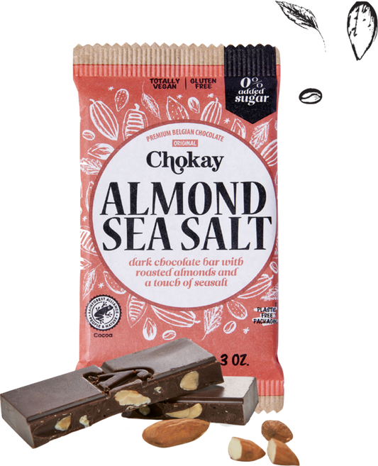 Chokay Chocolate bar Dark Almond Sea Salt 85gr glutenfree