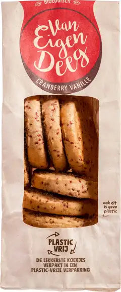 Van Eigen Deeg Organic Cranberry Vanilla cookies 150gr