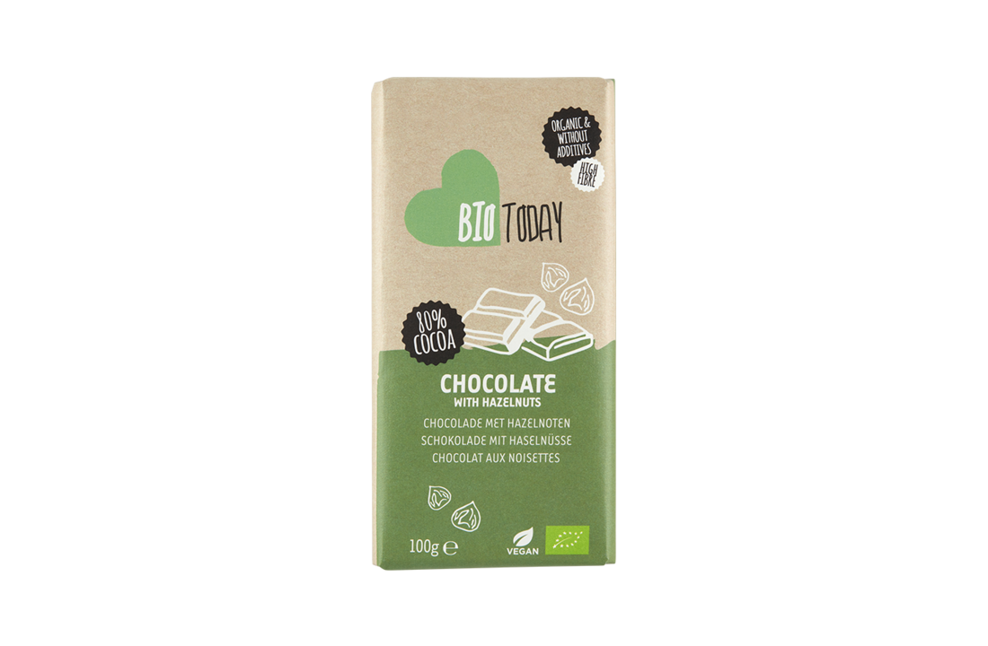 BioToday Organic Chocolate bar Hazelnut 100gr – Vegan Market HK