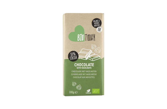 BioToday Organic Chocolate bar Hazelnut 100gr