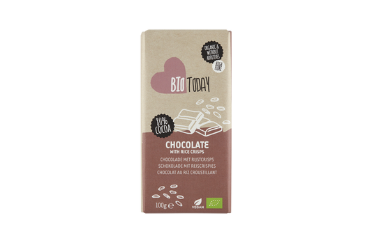 BioToday Organic Chocolate bar Rice Crisp 100gr